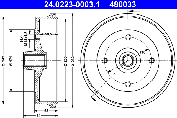Brake Drum (24.0223-0003.1)