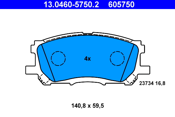 Brake Pad Set, disc brake (13.0460-5750.2)