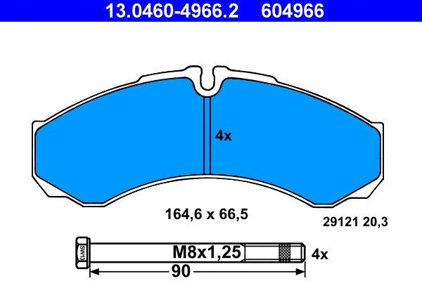Brake Pad Set, disc brake (13.0460-4966.2)