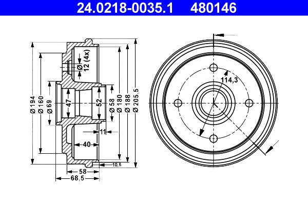 Brake Drum (24.0218-0035.1)