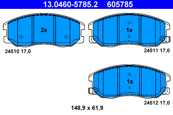 Brake Pad Set, disc brake (13.0460-5785.2)