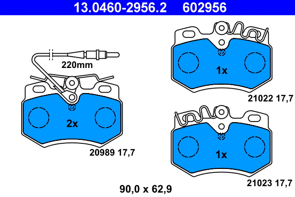 Brake Pad Set, disc brake (13.0460-2956.2)