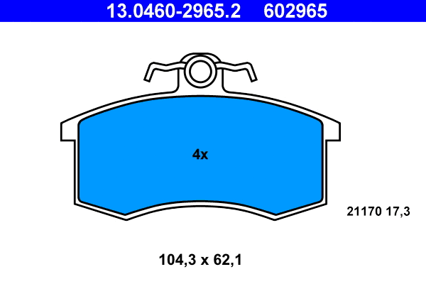 Brake Pad Set, disc brake (13.0460-2965.2)