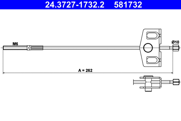 Cable Pull, parking brake (24.3727-1732.2)
