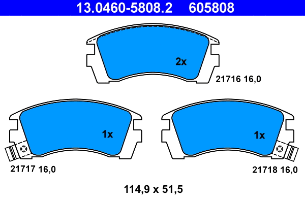 Brake Pad Set, disc brake (13.0460-5808.2)