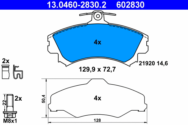 Brake Pad Set, disc brake (13.0460-2830.2)