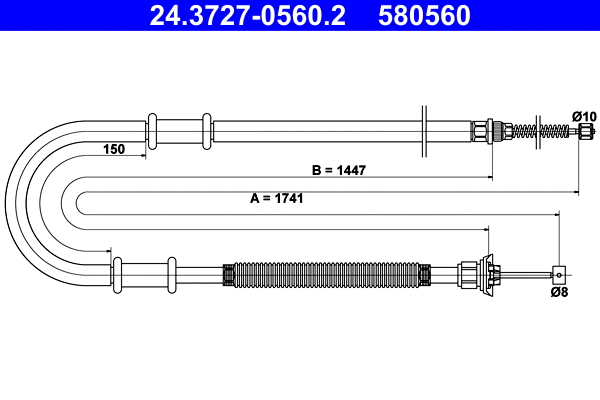 Cable Pull, parking brake (24.3727-0560.2)