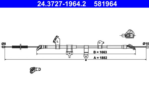 Cable Pull, parking brake (24.3727-1964.2)
