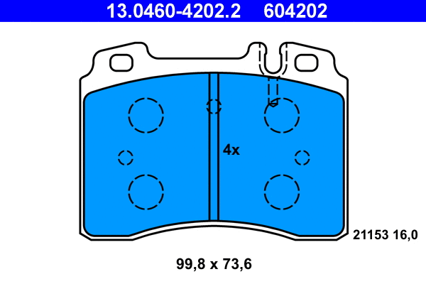 Brake Pad Set, disc brake (13.0460-4202.2)