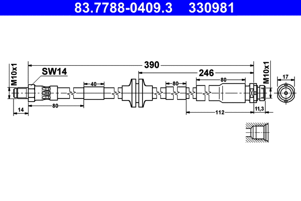 Brake Hose (83.7788-0409.3)