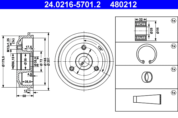 Brake Drum (24.0216-5701.2)