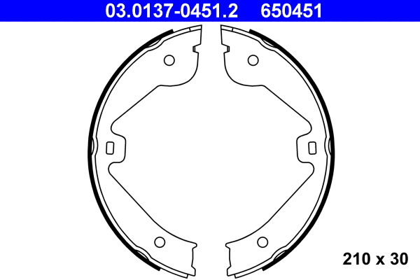 Brake Shoe Set, parking brake (03.0137-0451.2)