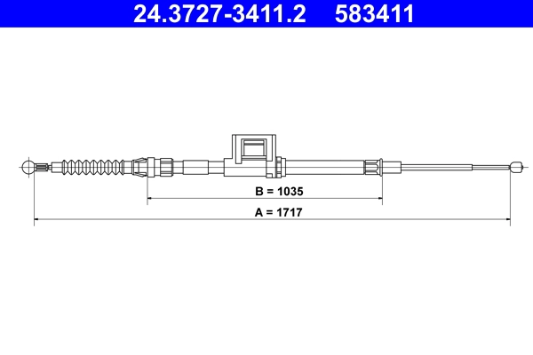 Cable Pull, parking brake (24.3727-3411.2)