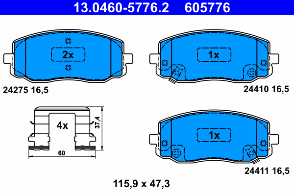 Brake Pad Set, disc brake (13.0460-5776.2)