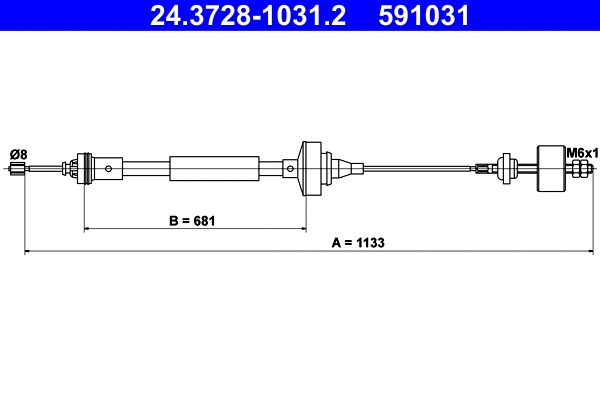 Cable Pull, clutch control (24.3728-1031.2)