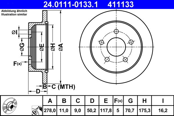 Brake Disc (24.0111-0133.1)