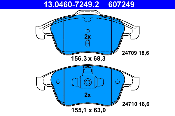 Brake Pad Set, disc brake (13.0460-7249.2)