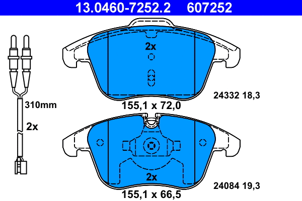 Brake Pad Set, disc brake (13.0460-7252.2)