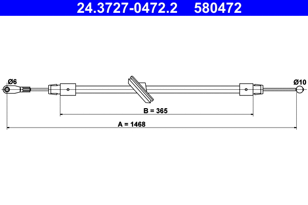 Cable Pull, parking brake (24.3727-0472.2)