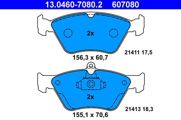 Brake Pad Set, disc brake (13.0460-7080.2)