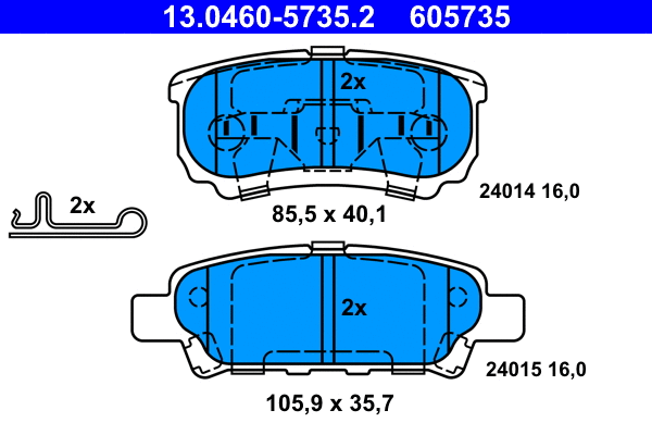 Brake Pad Set, disc brake (13.0460-5735.2)