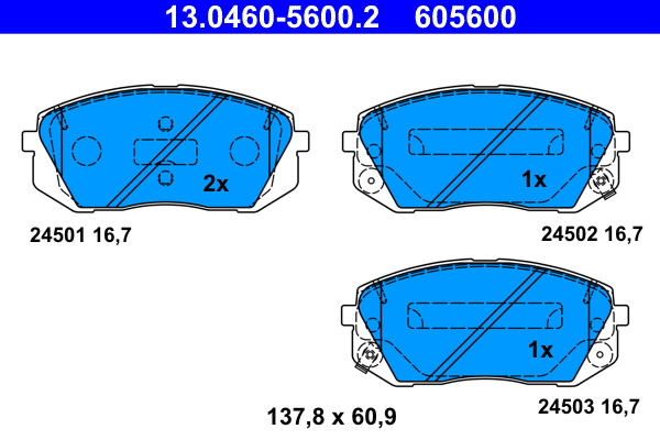 Brake Pad Set, disc brake (13.0460-5600.2)