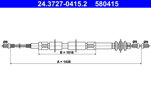 Cable Pull, parking brake (24.3727-0415.2)