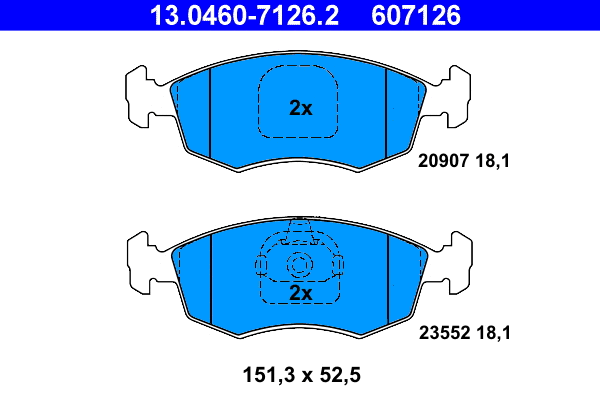 Brake Pad Set, disc brake (13.0460-7126.2)