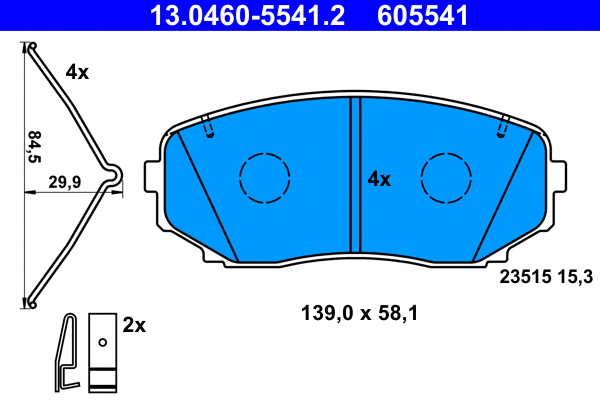 Brake Pad Set, disc brake (13.0460-5541.2)