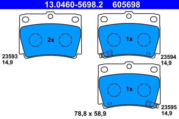 Brake Pad Set, disc brake (13.0460-5698.2)