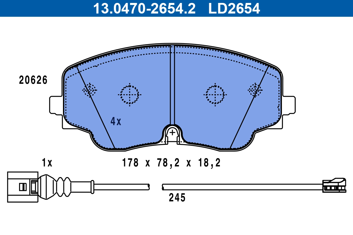 Brake Pad Set, disc brake (13.0470-2654.2)