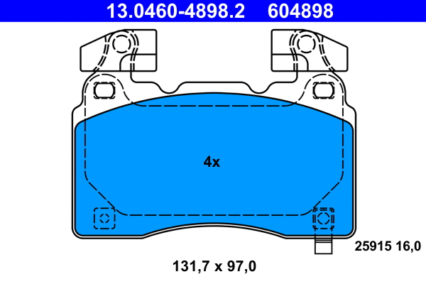Brake Pad Set, disc brake (13.0460-4898.2)
