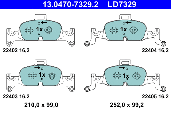 Brake Pad Set, disc brake (13.0470-7329.2)