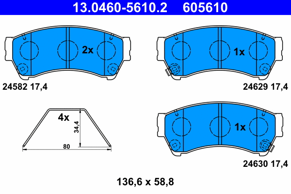 Brake Pad Set, disc brake (13.0460-5610.2)