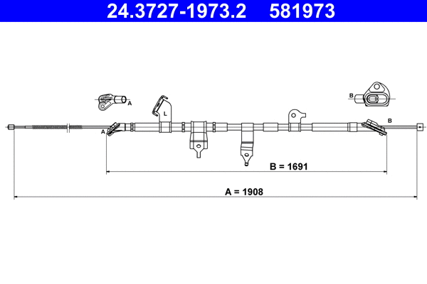 Cable Pull, parking brake (24.3727-1973.2)