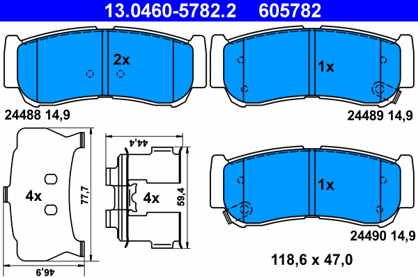 Brake Pad Set, disc brake (13.0460-5782.2)