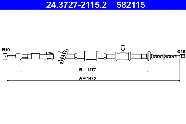 Cable Pull, parking brake (24.3727-2115.2)