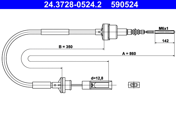 Cable Pull, clutch control (24.3728-0524.2)