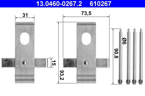 Accessory Kit, disc brake pad (13.0460-0267.2)