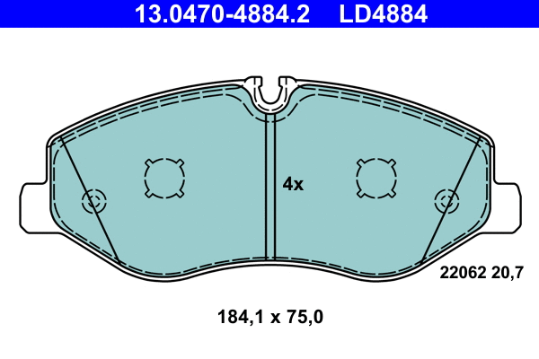 Brake Pad Set, disc brake (13.0470-4884.2)