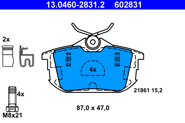 Brake Pad Set, disc brake (13.0460-2831.2)