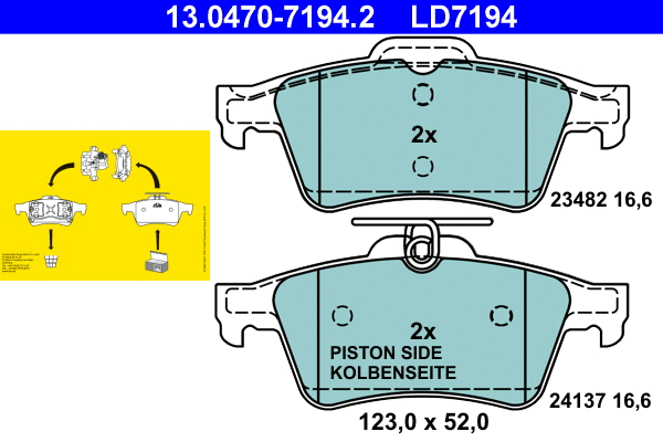 Brake Pad Set, disc brake (13.0470-7194.2)