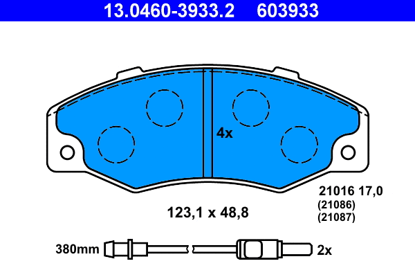 Brake Pad Set, disc brake (13.0460-3933.2)