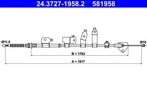 Cable Pull, parking brake (24.3727-1958.2)