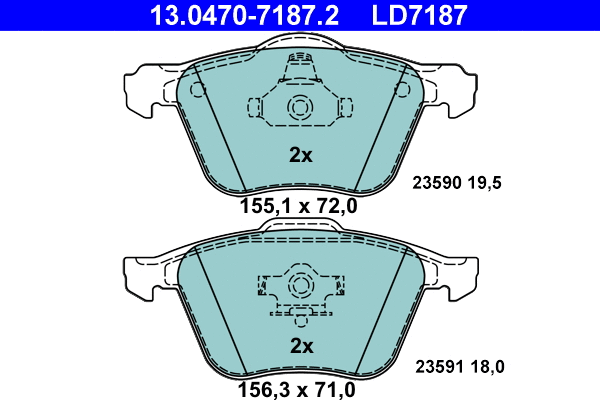 Brake Pad Set, disc brake (13.0470-7187.2)