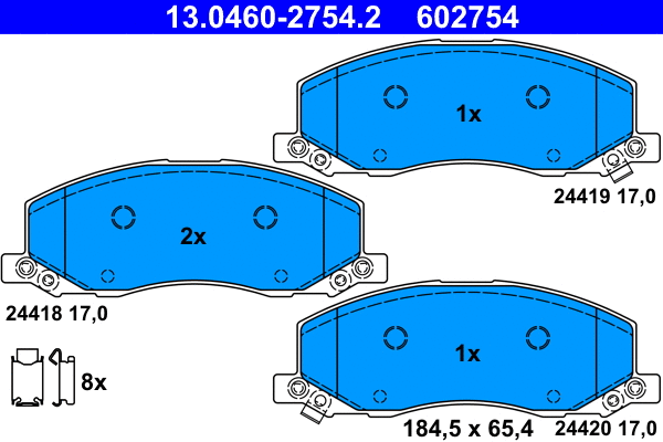 Brake Pad Set, disc brake (13.0460-2754.2)
