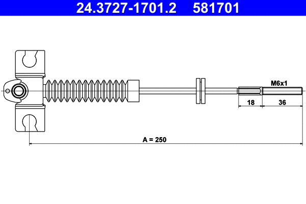 Cable Pull, parking brake (24.3727-1701.2)
