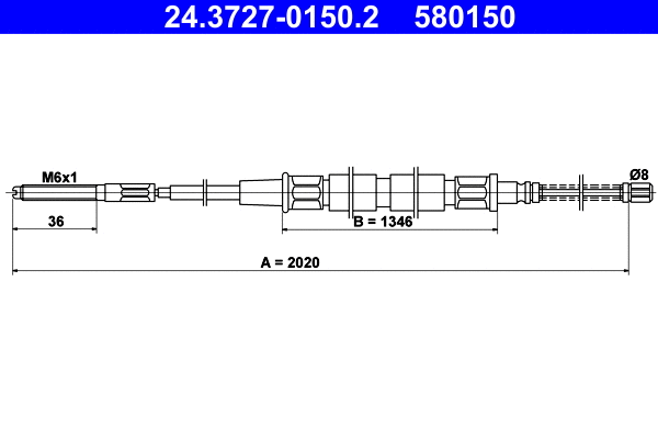 Cable Pull, parking brake (24.3727-0150.2)