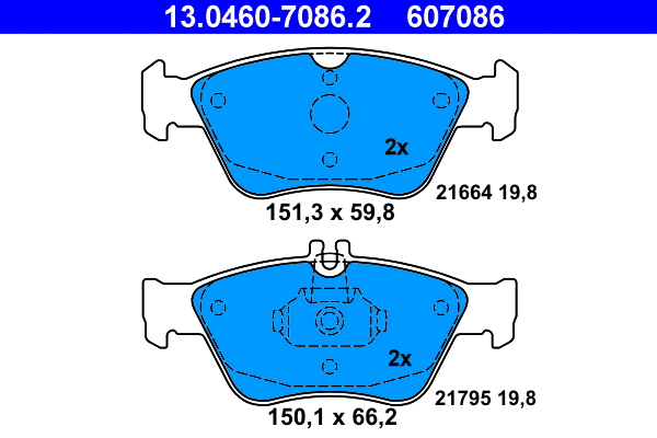 Brake Pad Set, disc brake (13.0460-7086.2)