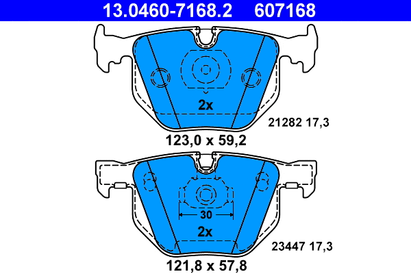 Brake Pad Set, disc brake (13.0460-7168.2)